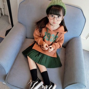 假兩件抓絨連帽寶寶裙-DoubleBear