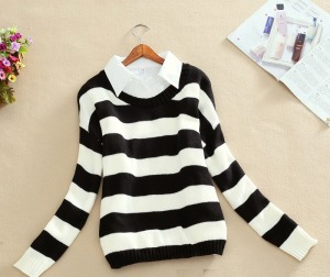 假兩件式針織上衣-DoubleBear