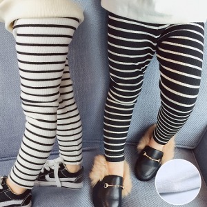 線條加絨彈力寶寶內搭褲-DoubleBear