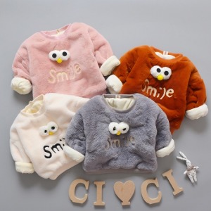 毛絨絨立體大眼睛保暖上衣-DoubleBear