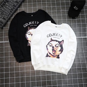 印花驚訝狗狗長袖上衣-DoubleBear