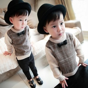 小紳士毛衣蝴蝶結上衣-DoubleBear