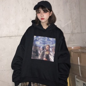 惡搞名畫加絨長袖上衣-DoubleBear