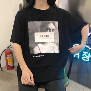 寬鬆字母短袖上衣-DoubleBear