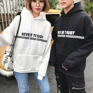 簡約線條歐美情侶帽T-DoubleBear