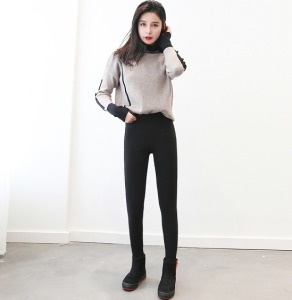 防皺彈力素面長褲-DoubleBear