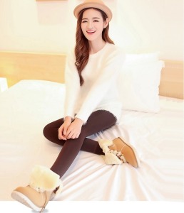 高腰保暖內搭褲-DoubleBear