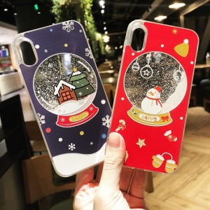 聖誕流沙下雪水晶球手機殼-DoubleBear