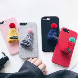 韓國可愛立體毛帽手機殼-DoubleBear
