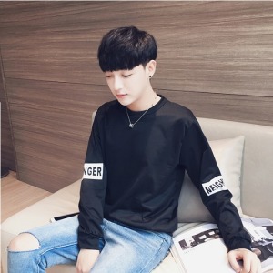 日系字母圓領長袖上衣-DoubleBear