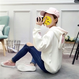 淘氣兔子刺繡連帽T-DoubleBear