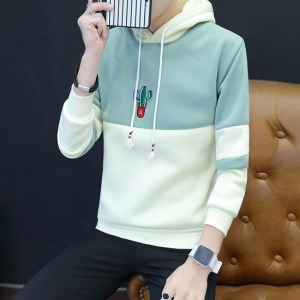 雙色拼接仙人掌連帽上衣-DoubleBear