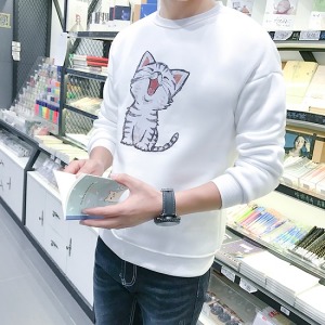 大笑貓咪圓領上衣-DoubleBear