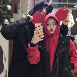 賣萌系列情侶大耳朵連帽上衣-DoubleBear