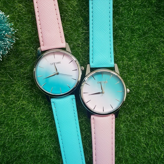 清新漸層系情侶石英錶-DoubleBear