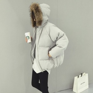 韓版毛邊連帽外套-DoubleBear