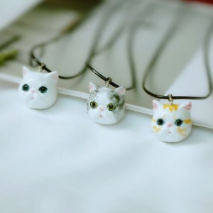 萌系貓咪陶瓷吊墜-DoubleBear