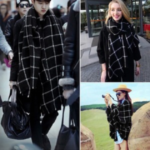 英倫格子披肩圍巾-DoubleBear