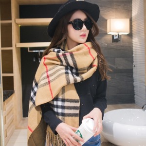 經典雙面口袋披肩圍巾-DoubleBear