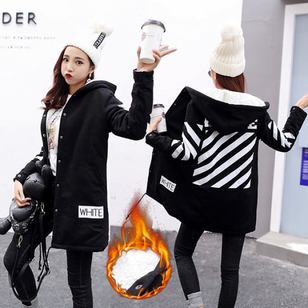 時尚感加絨排釦軍外套-DoubleBear