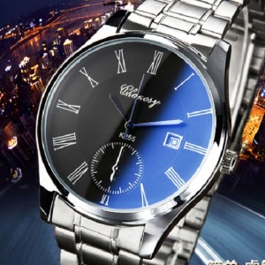 男士藍光鋼帶手錶-DoubleBear