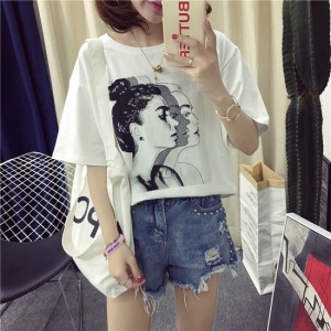 馬尾女孩圓領長袖上衣-DoubleBear