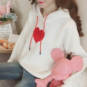 真心拼布抽繩帽T-DoubleBear