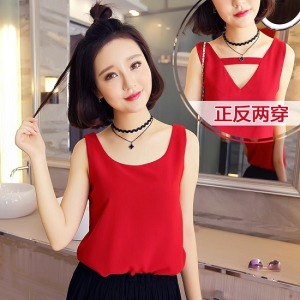 兩面雪紡無袖背心-DoubleBear