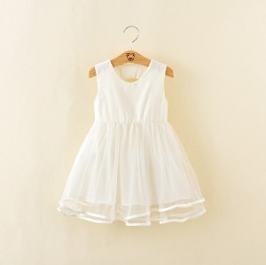 甜美無袖挖背連身裙-DoubleBear