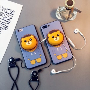 俏皮獅子耳機收納手機殼-DoubleBear