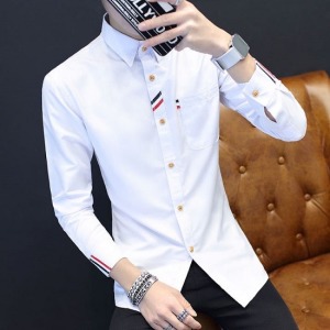 英倫紳士風紅藍線條襯衫-DoubleBear