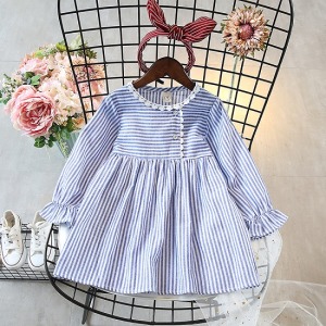 公主袖線條連身裙-DoubleBear