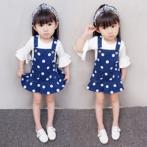 俏皮圓點點連身吊帶裙-DoubleBear