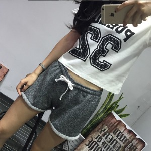 多色抽繩寬鬆休閒短褲-DoubleBear