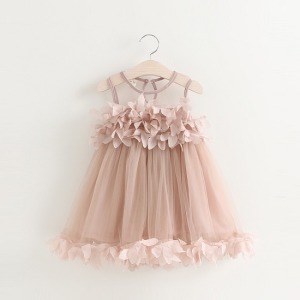 女神風花瓣網紗晚禮服-DoubleBear