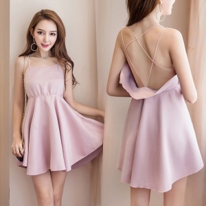 性感交叉露背小洋裝-DoubleBear