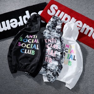 爆款潮牌ASSC彩色英文連帽風衣