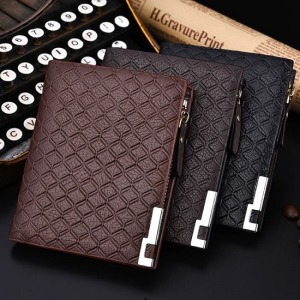 多功能壓紋菱格皮質短夾-DoubleBear