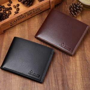 紳士風英字壓紋皮質短夾-DoubleBear