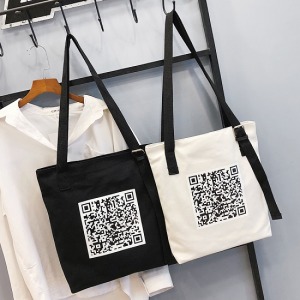 真的可以掃二維條碼托特包-DoubleBear