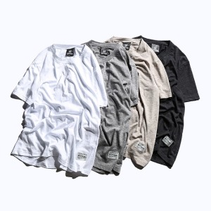 日系原宿風竹節棉素面短T-DoubleBear