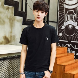 棉質圓領小白兔短T-DoubleBear