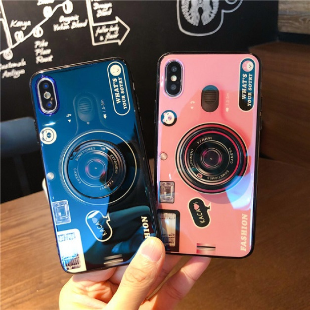 仿真相機支架藍光手機殼-DoubleBear