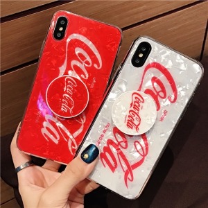 經典款飲料仿玻璃支架手機殼-DoubleBear