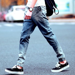 漸層系小腳縮口牛仔褲-DoubleBear