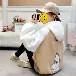 雙色拼接嚕嚕咪連帽上衣-DoubleBear