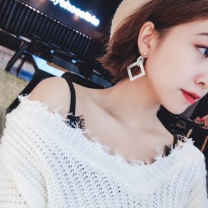 知性女王大理石耳環-DoubleBear