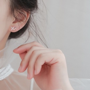 摘星925純銀耳環-DoubleBear