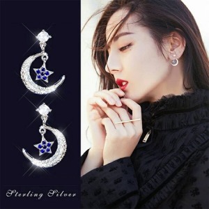 滿鋯星月耳夾-DoubleBear