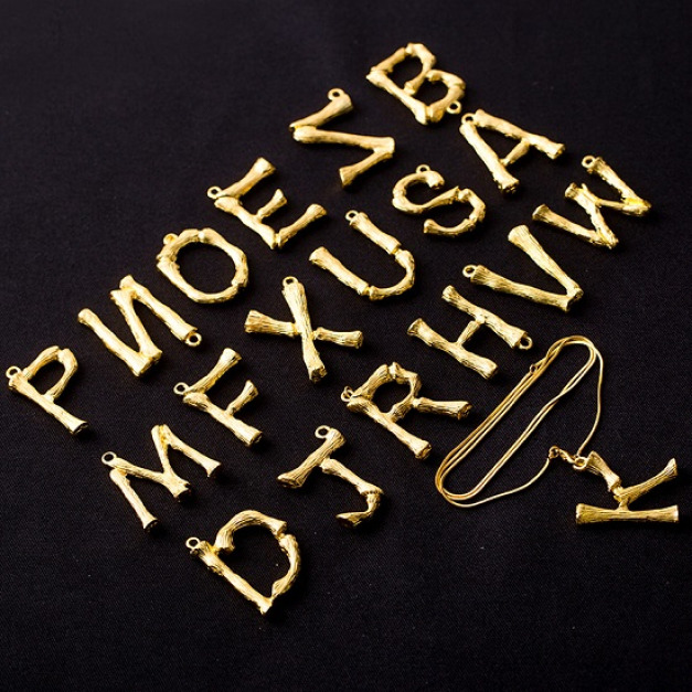 金色A-Z英文字母項鍊-DoubleBear